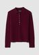 Red pure cashmere polo-collar jumper, regular fit_0