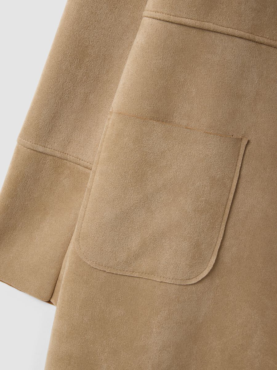 Regular fit beige lightweight jacket with large pockets_5