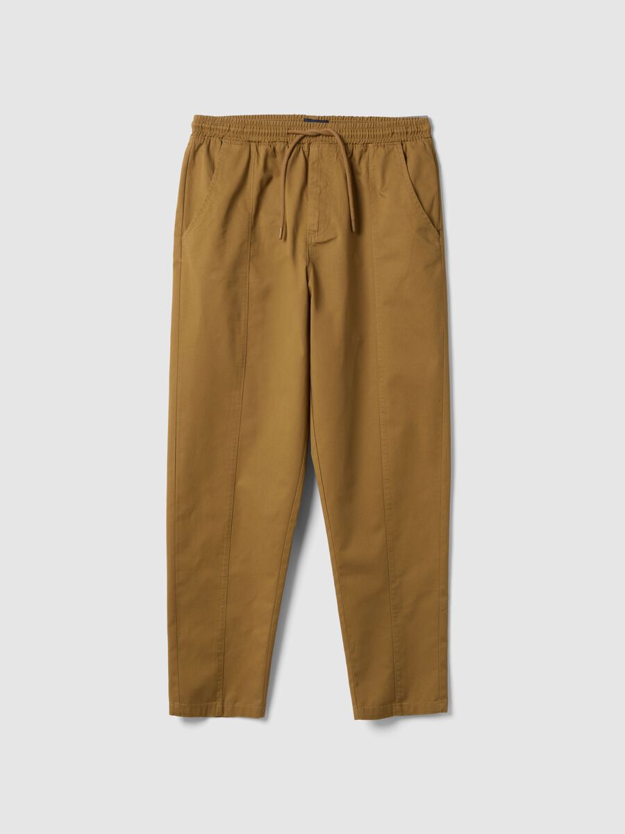 Slim fit brown cotton chinos_4