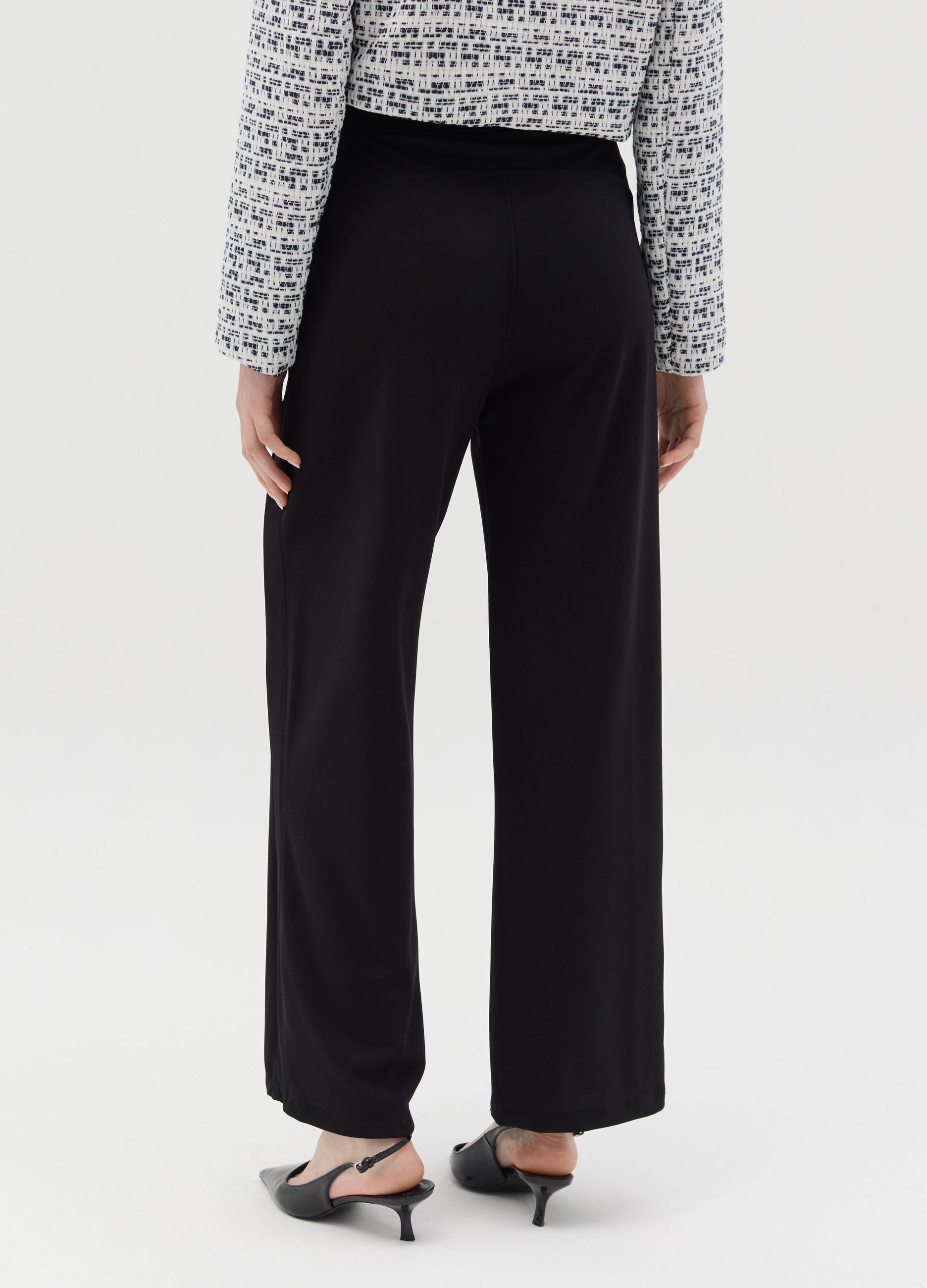 Black palazzo trousers with pockets