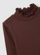 Girls' brown regular fit stretch cotton blend top_2