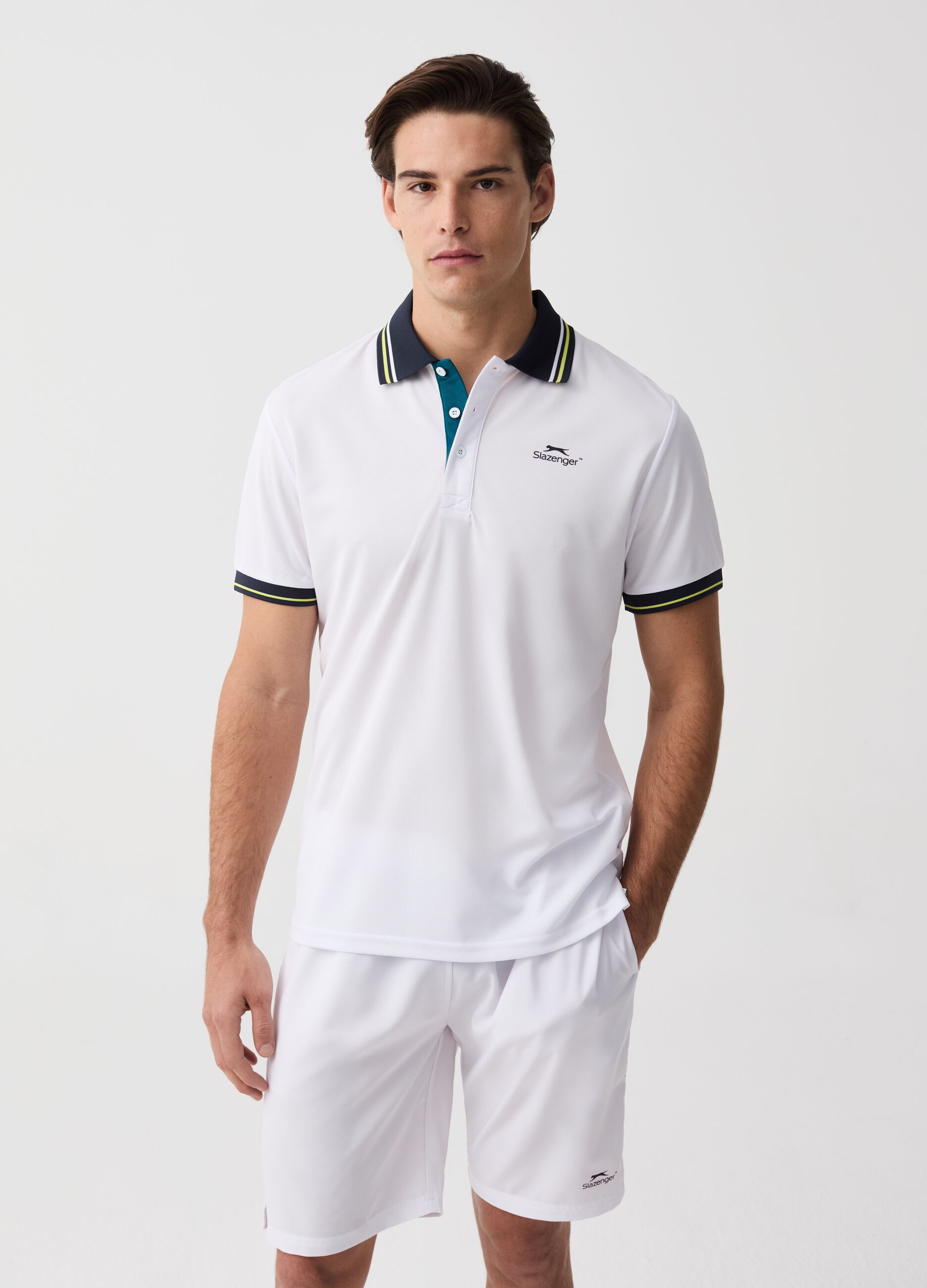 Polo tennis con profili rigati Slazenger