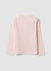 Pink pure organic cotton T-shirt with bow print for girls_1