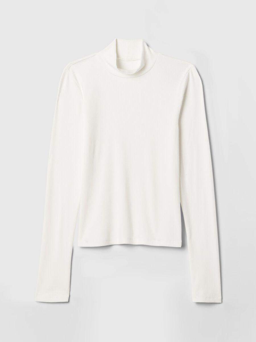 T-shirt a costine in cotone e modal stretch_4