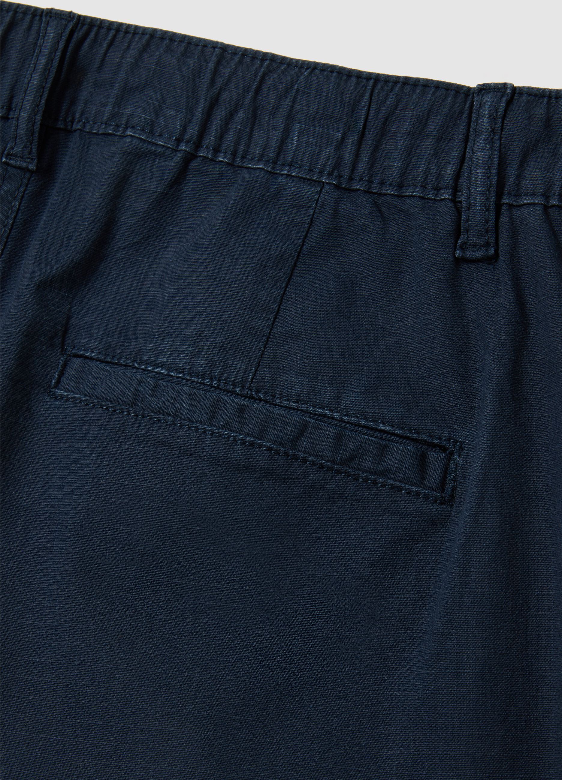Pantaloncini da uomo in cotone blu regular fit