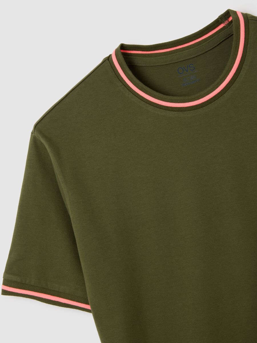 T-shirt da uomo in puro cotone verde regular fit_1