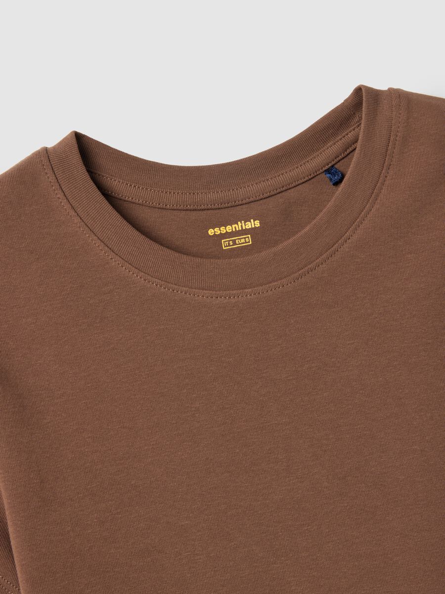 Slim fit brown stretch cotton t-shirt_5