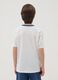 Boys' pure white cotton T-shirt relaxed fit with blue collar_2