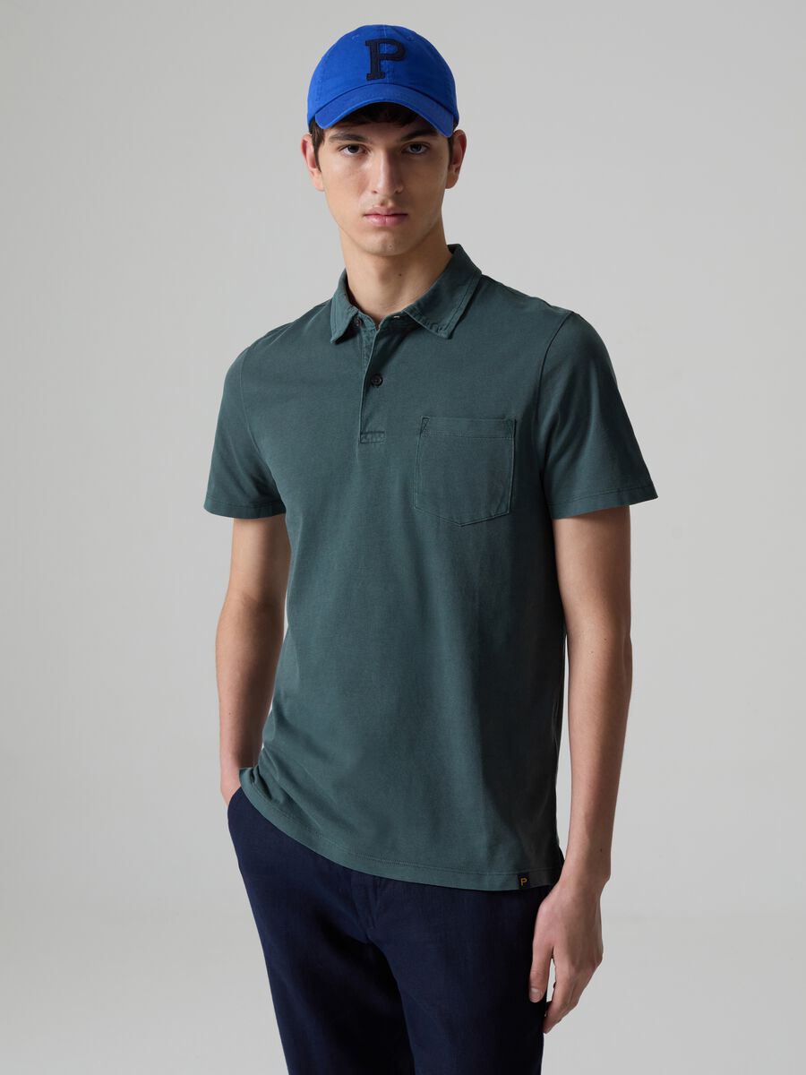 Jersey polo shirt with pocket_0