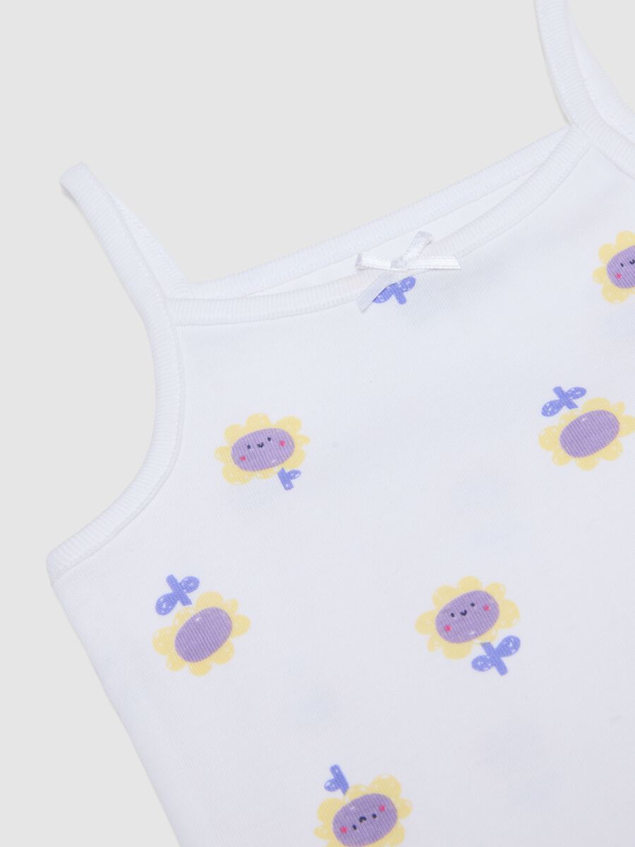 Bipack canotte in puro cotone multicolor da neonata con girasoli_2