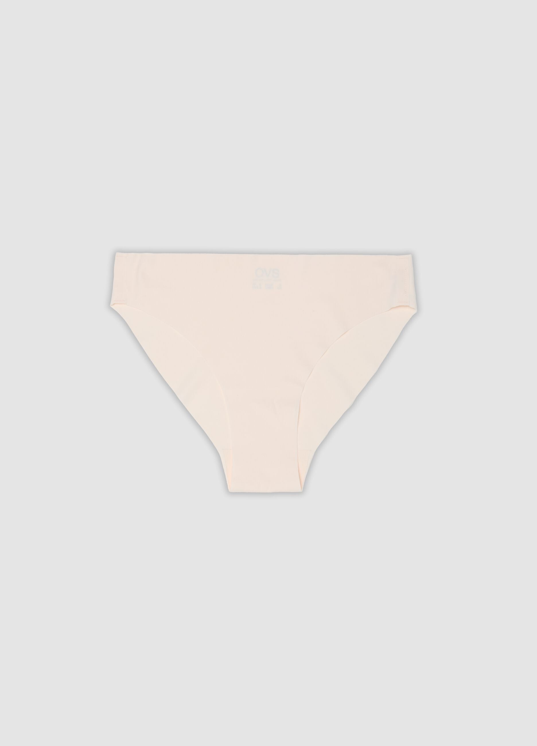 Pink stretch-fabric briefs with regular waist