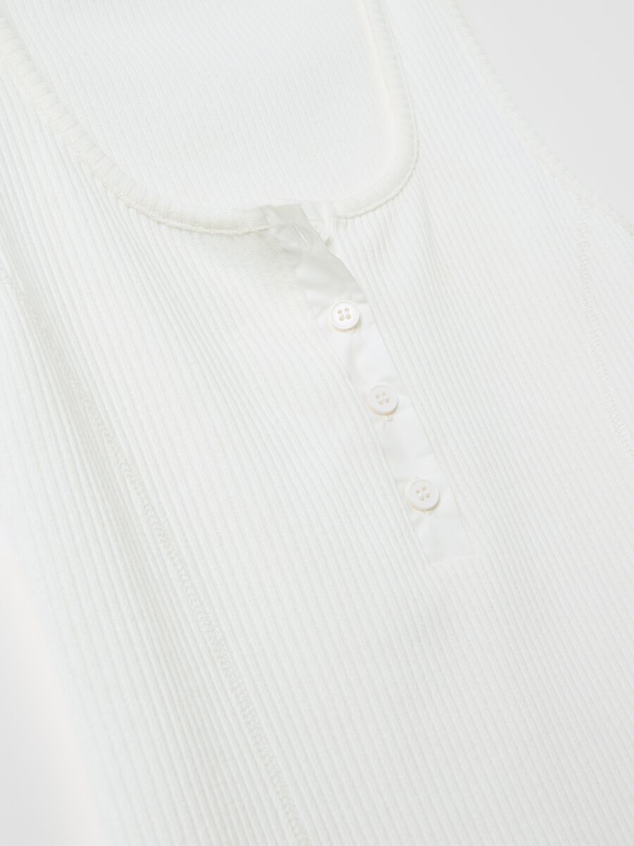 Ribbed tank top with granddad neckline_5