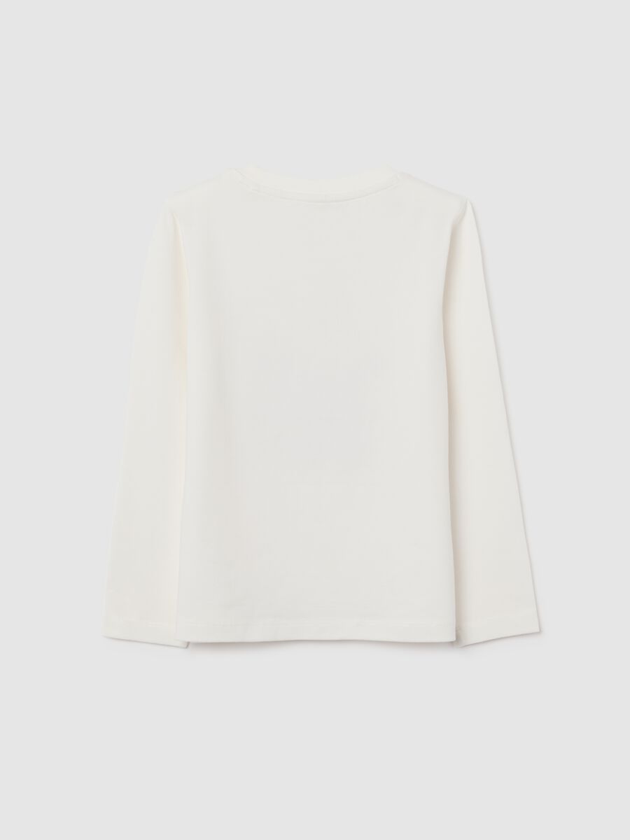 Girls' white cotton blend t-shirt regular fit_1