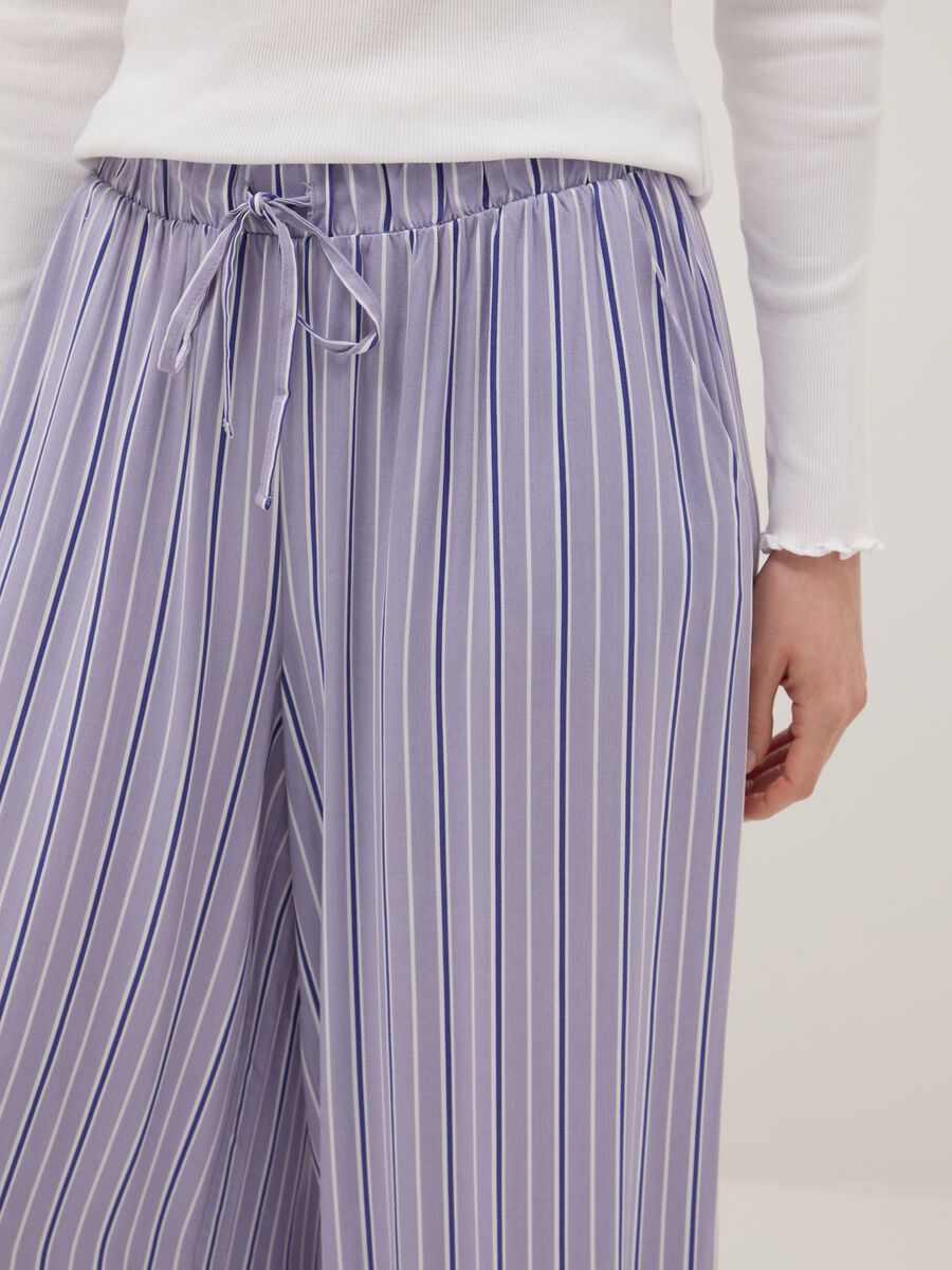 Purple striped viscose pyjama trousers with regular fit_3