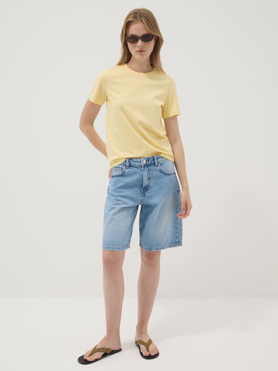 Yellow organic cotton short-sleeve T-shirt_2