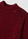 Red stretch top with high neck and sequins_1
