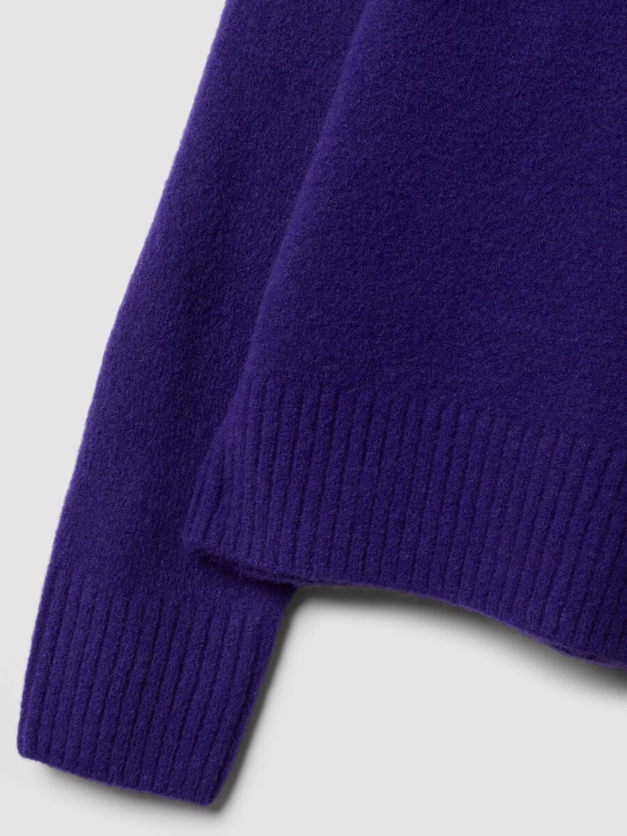 Blue stretch wool jumper with high neck_2