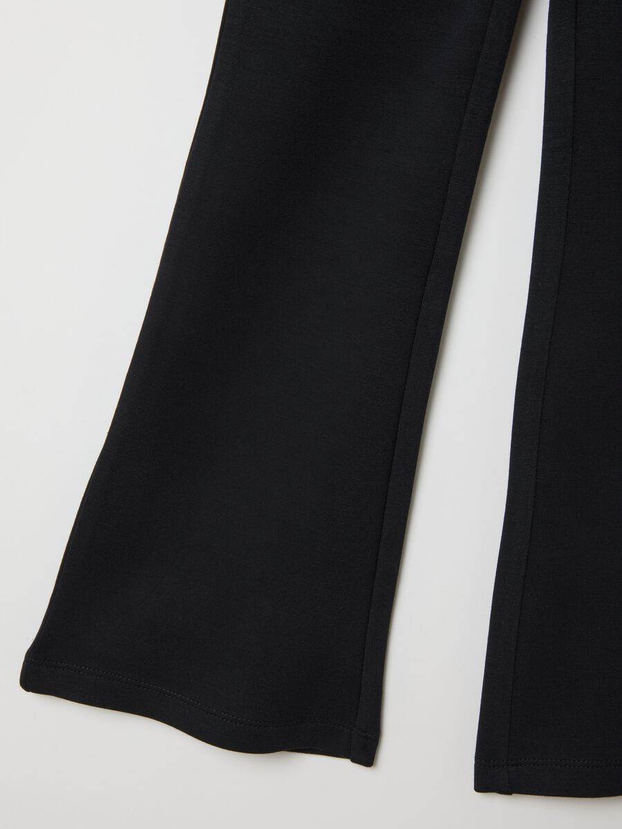 Girls' Black Flare Treggings_3