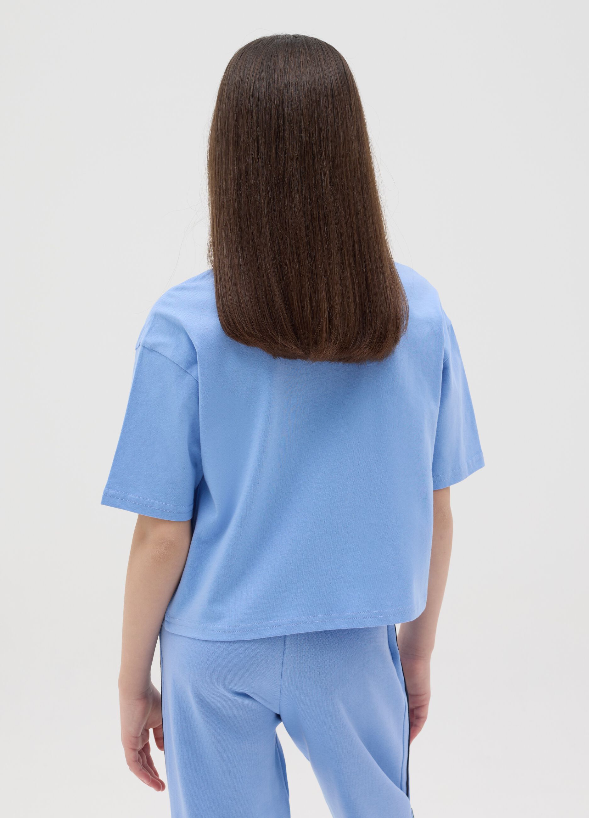 "Sunset Campus Party” cotton T-shirt with boxy fit