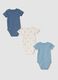 3-pack organic cotton crew-neck bodysuits in sugar paper blue, ivory white and light blue_1