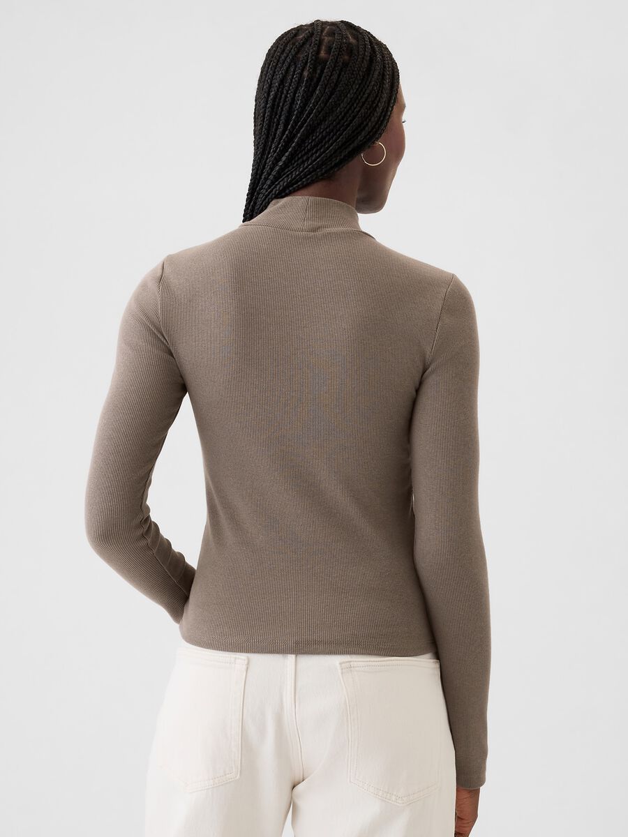 Ribbed T-shirt in stretch modal and cotton_2