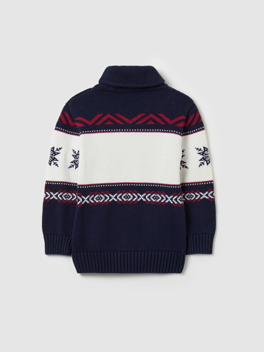 Pullover with jacquard geometric design_4