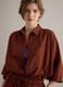 Brown pure cotton oversized shirt_0