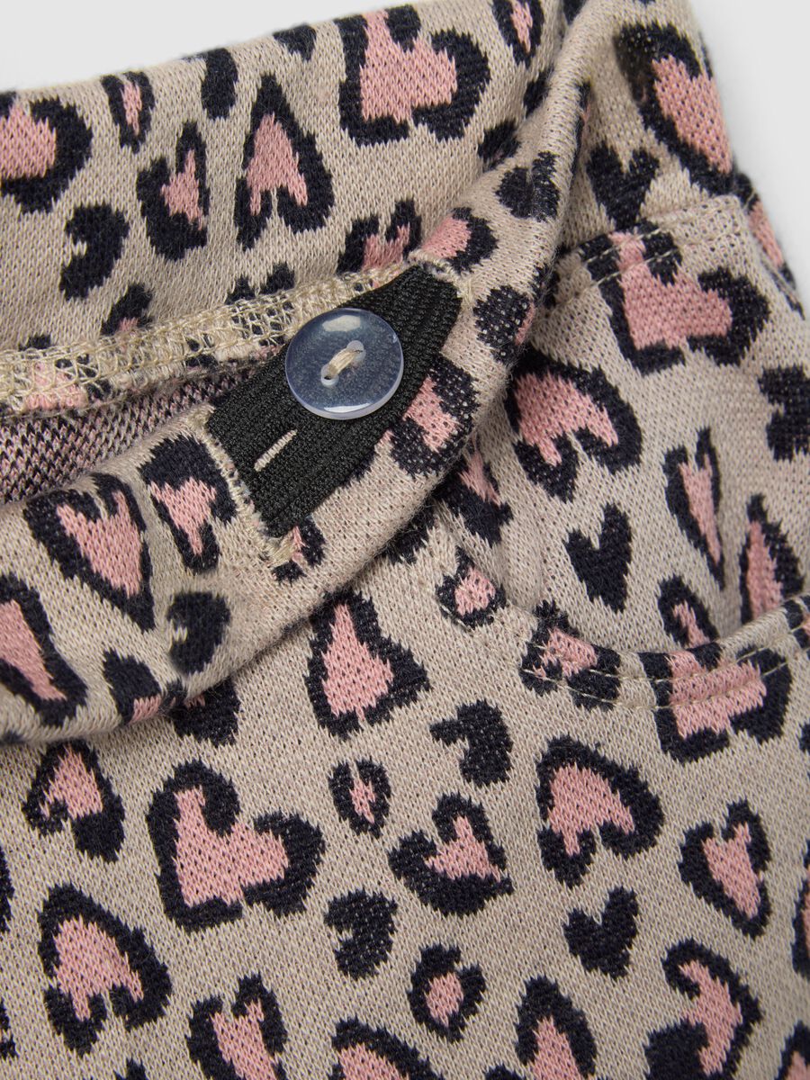 Treggings slim fit leopardati in cotone elasticizzato per bimba_3