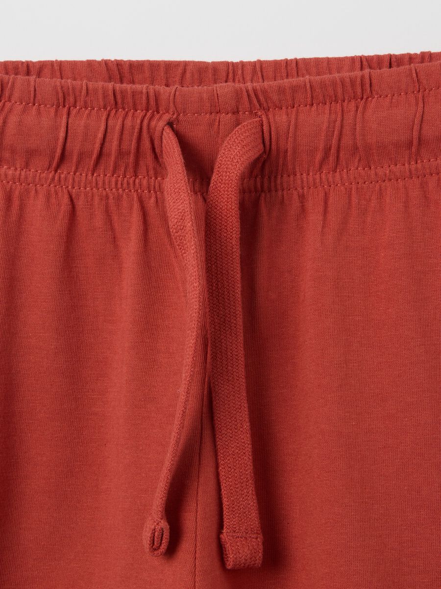Red Cotton Jersey Shorts_2