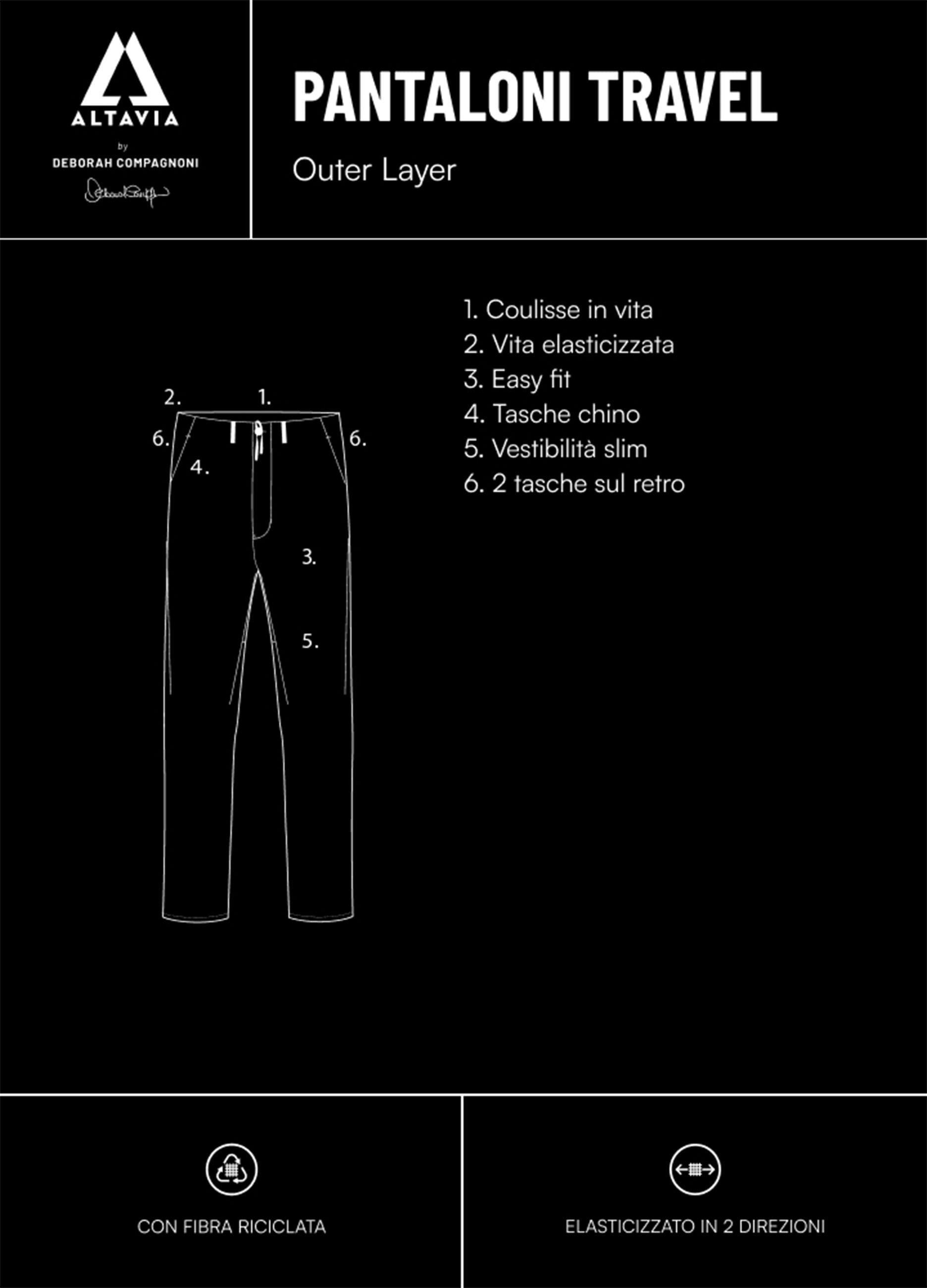 ALTAVIA travel trousers WITH DEBORAH COMPAGNONI