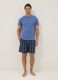 Regular fit short blue checked pure cotton pyjamas_0