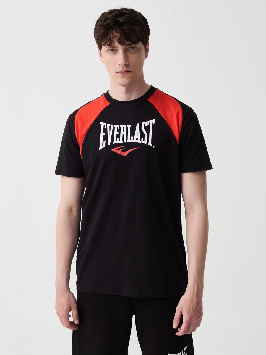 T-shirt with contrasting bands and logo print_1