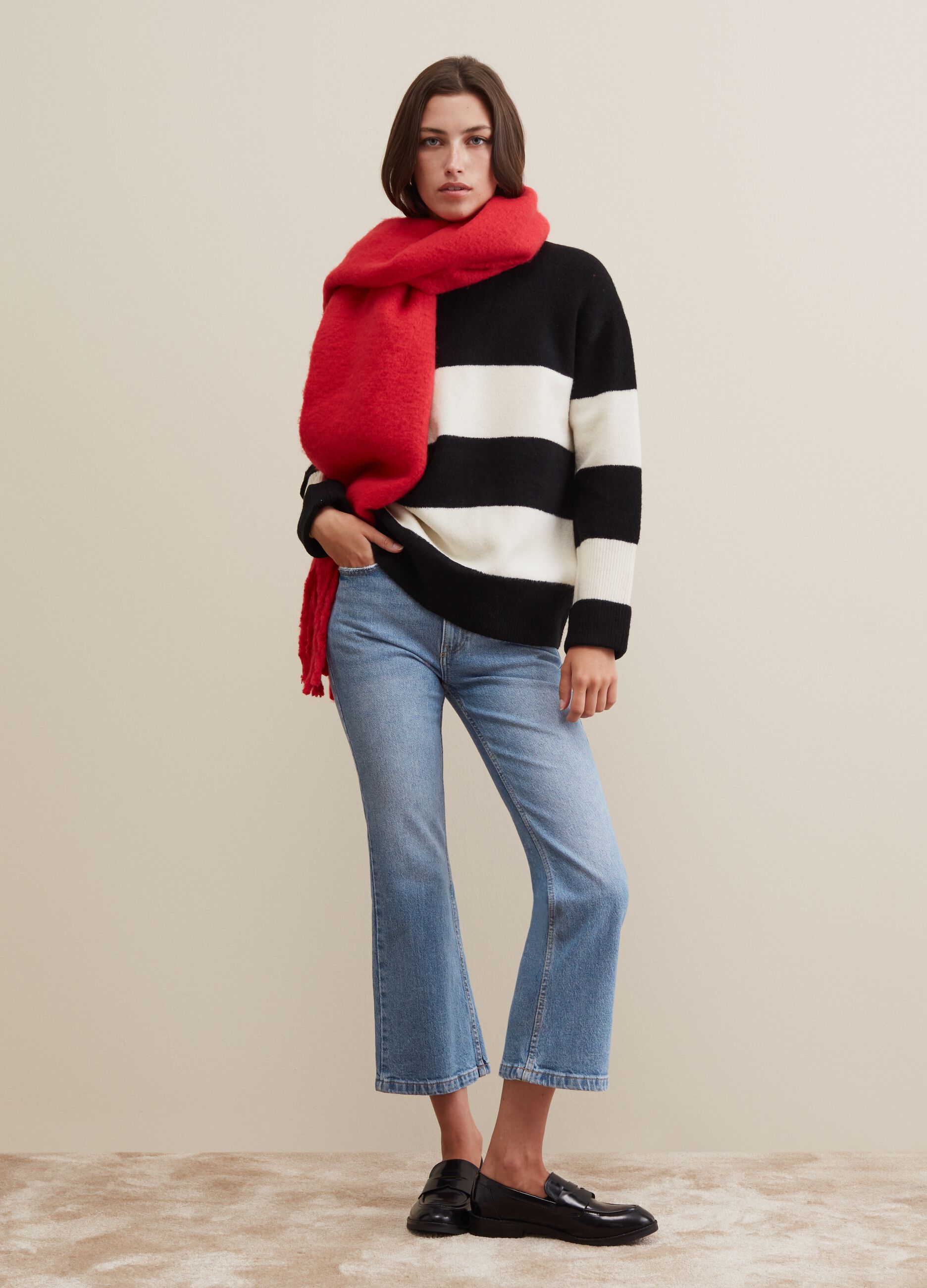 Pullover oversize a righe_0