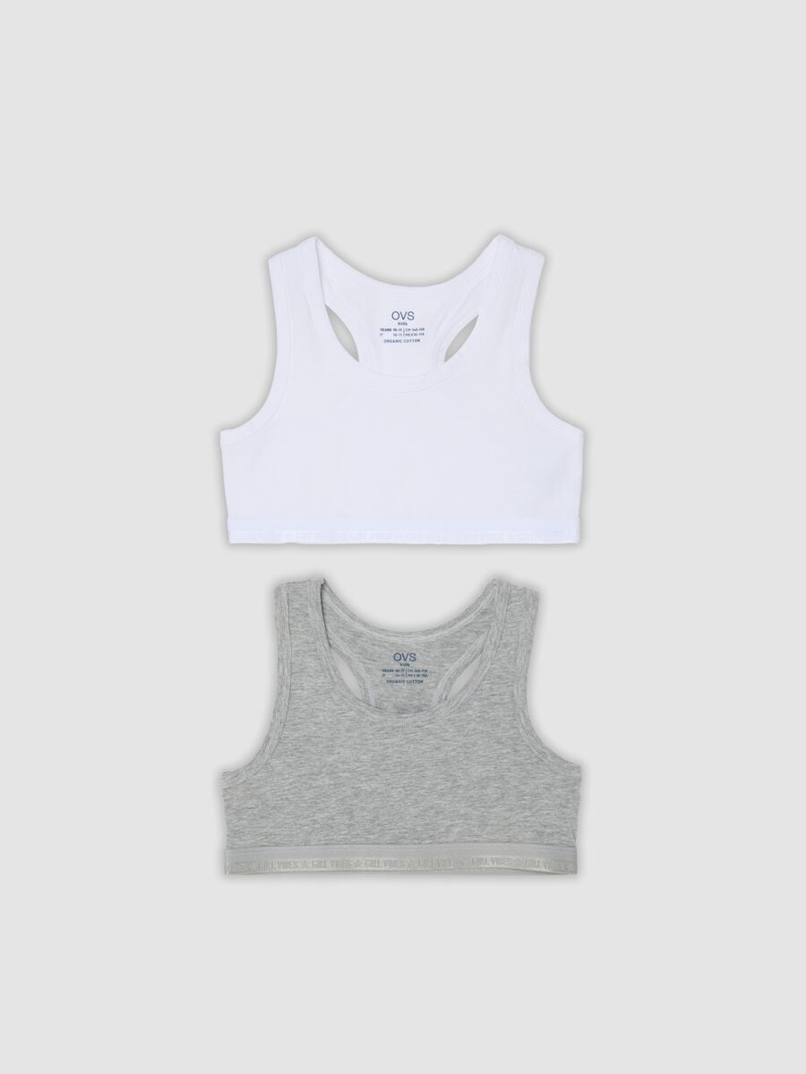 2-pack of girls&rsquo; multicolour organic stretch-cotton sports bras_0