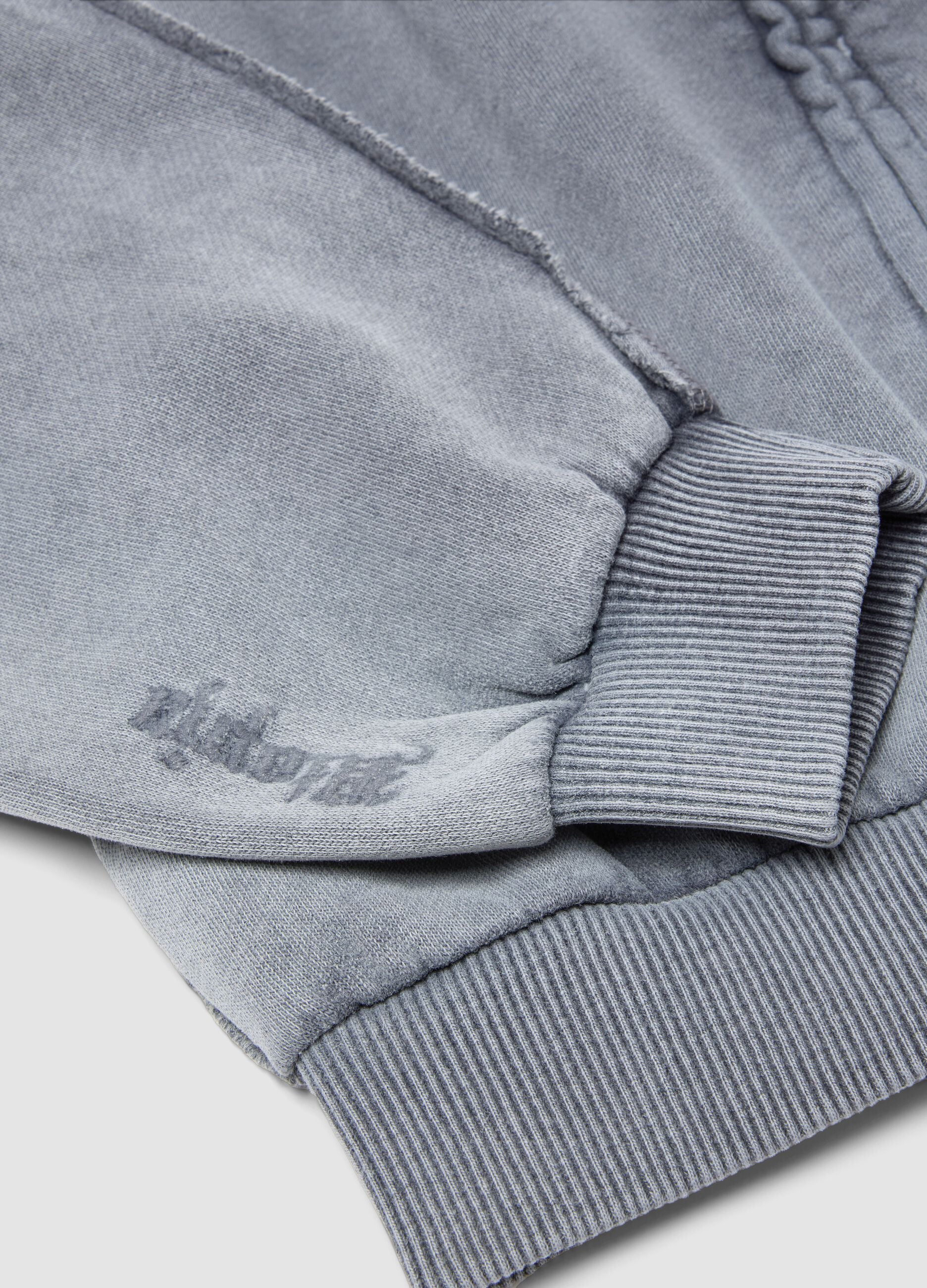 Sun-Faded Full-Zip Hoodie in Vintage Grey