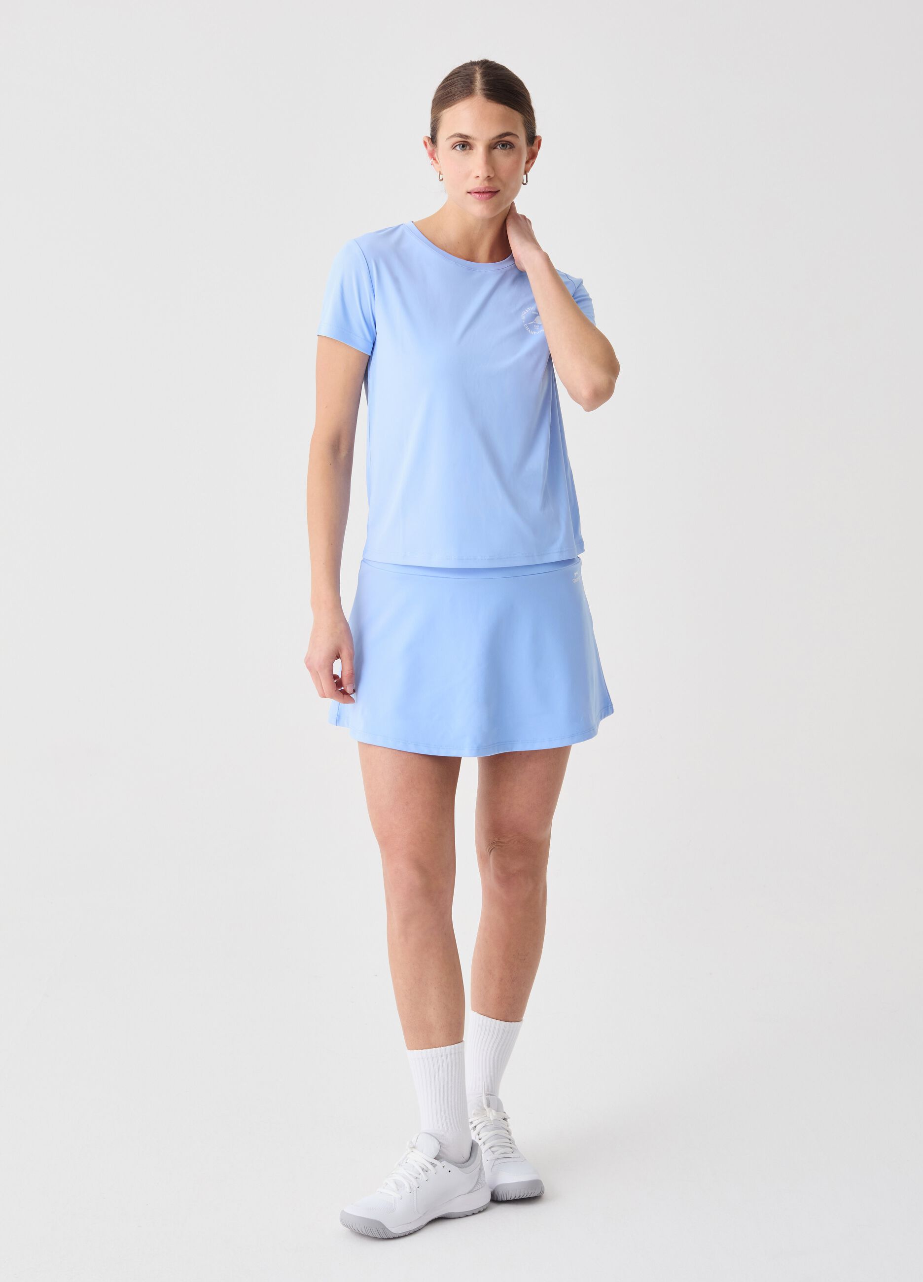 SLAZENGER light blue sports skirt in stretch fabric