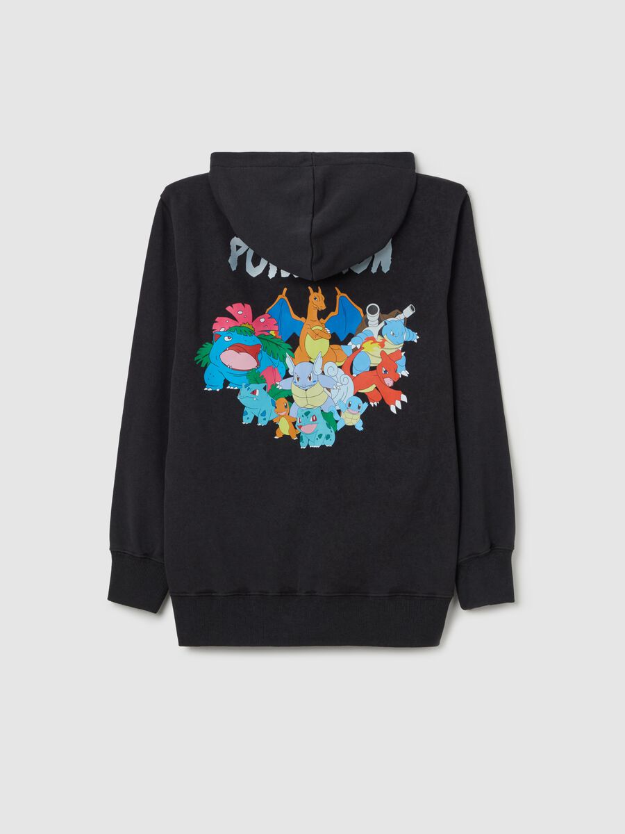 Full-zip sweatshirt with hood and Pokémon print_1