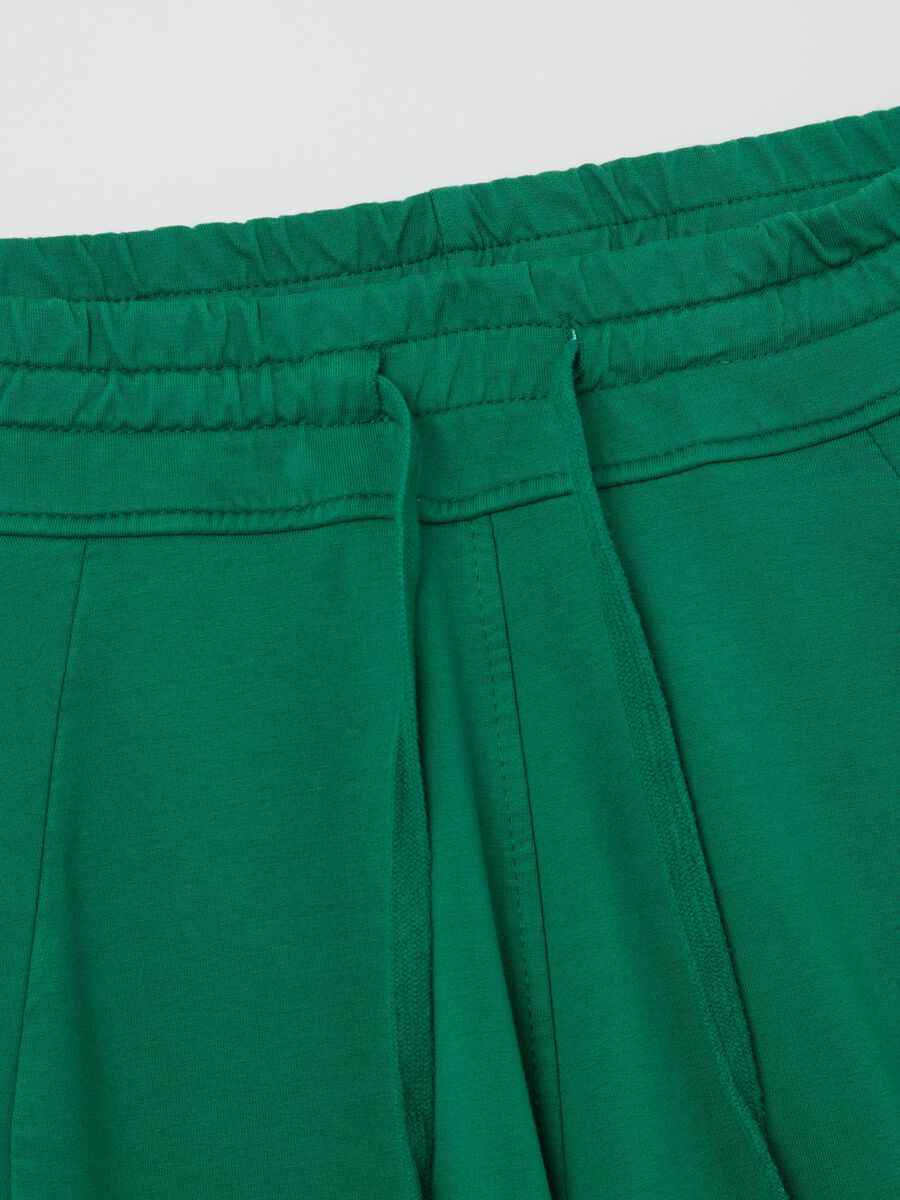 Green fluid trousers with wide leg_5
