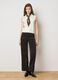 Black stretch cotton velvet trousers regular fit_0