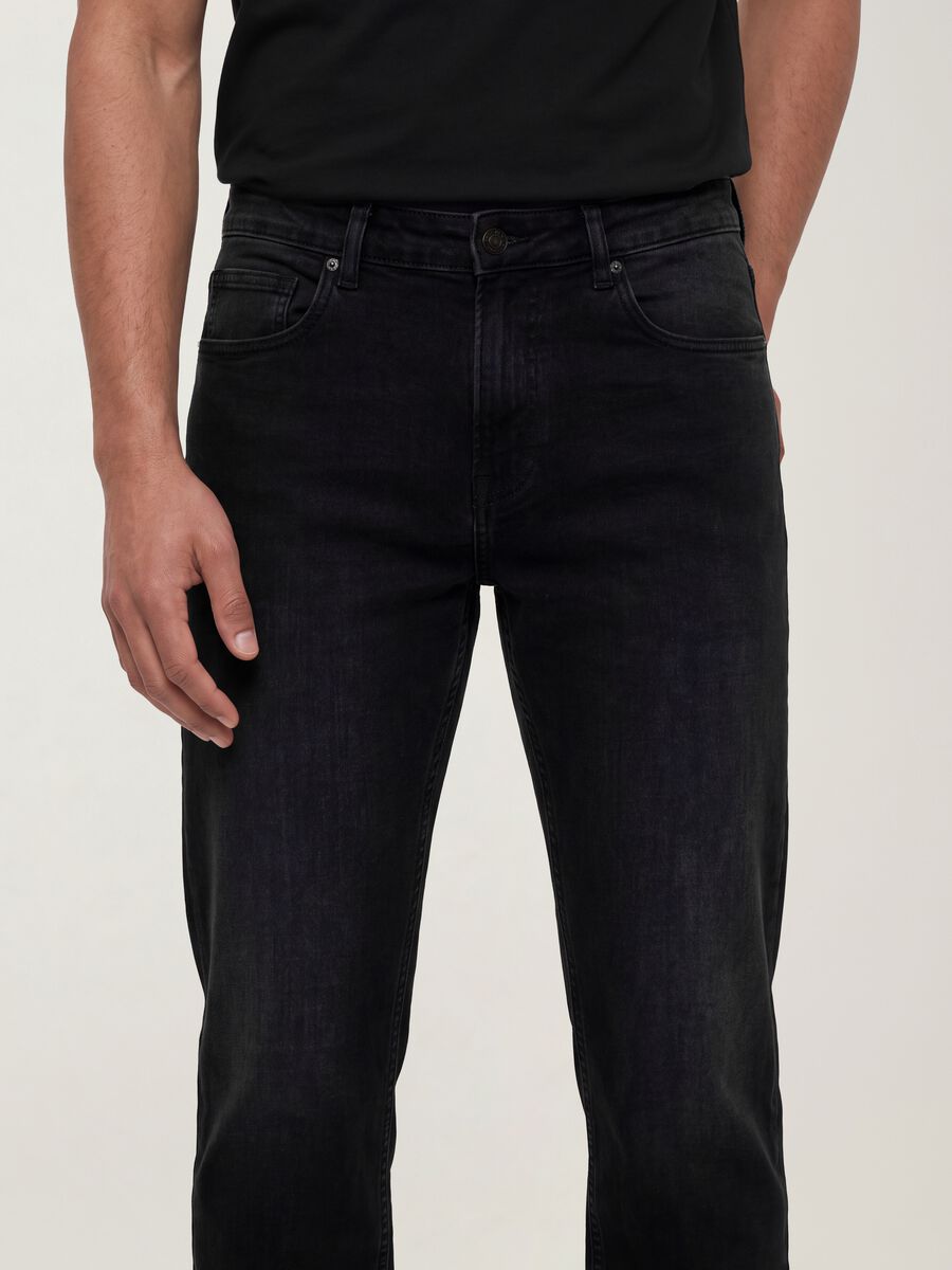 Black stretch cotton comfort-fit jeans_3