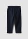Blue stretch organic cotton leggings with bows for baby girl_1