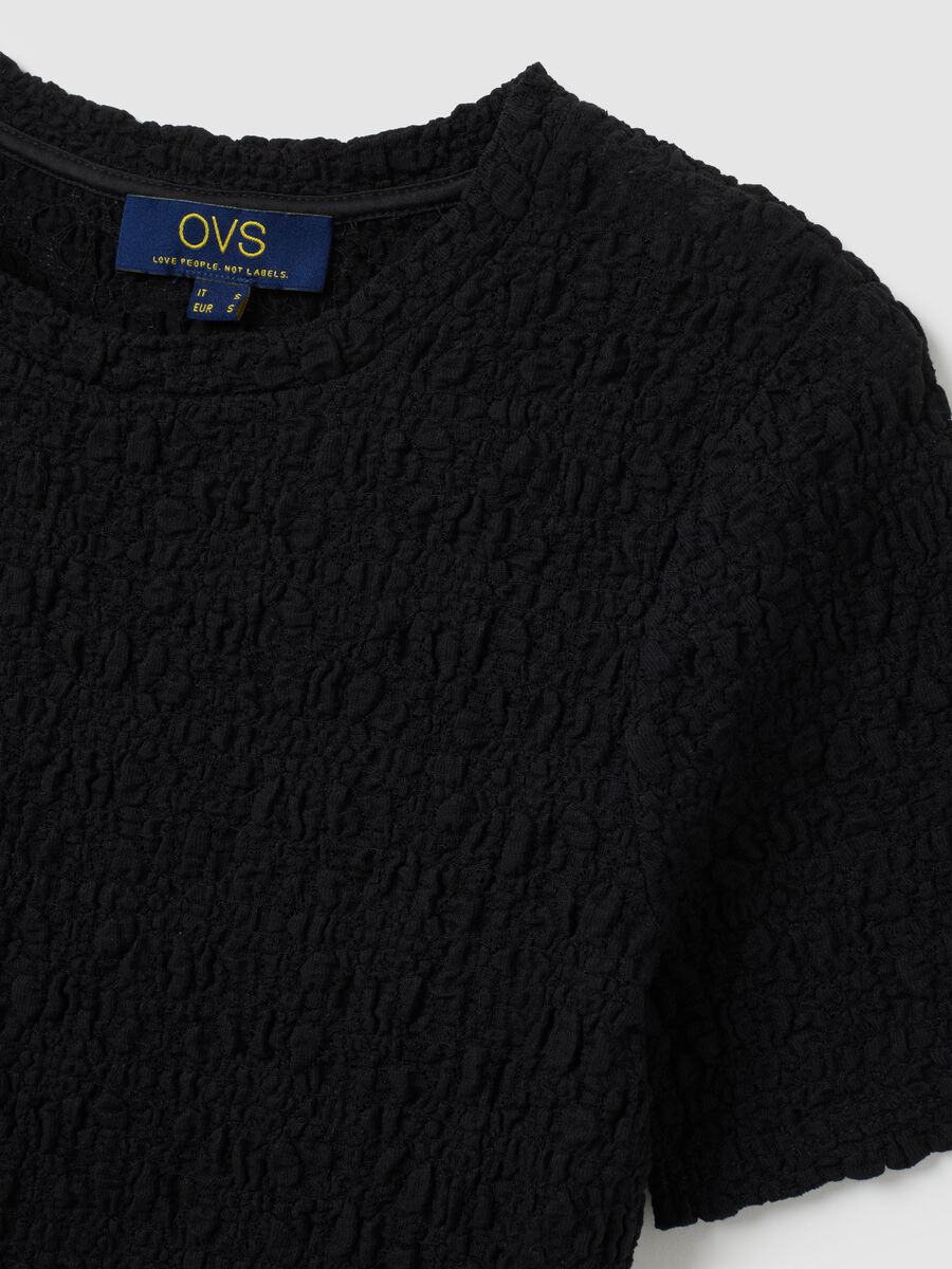 T-shirt in misto cotone nero regular fit_1