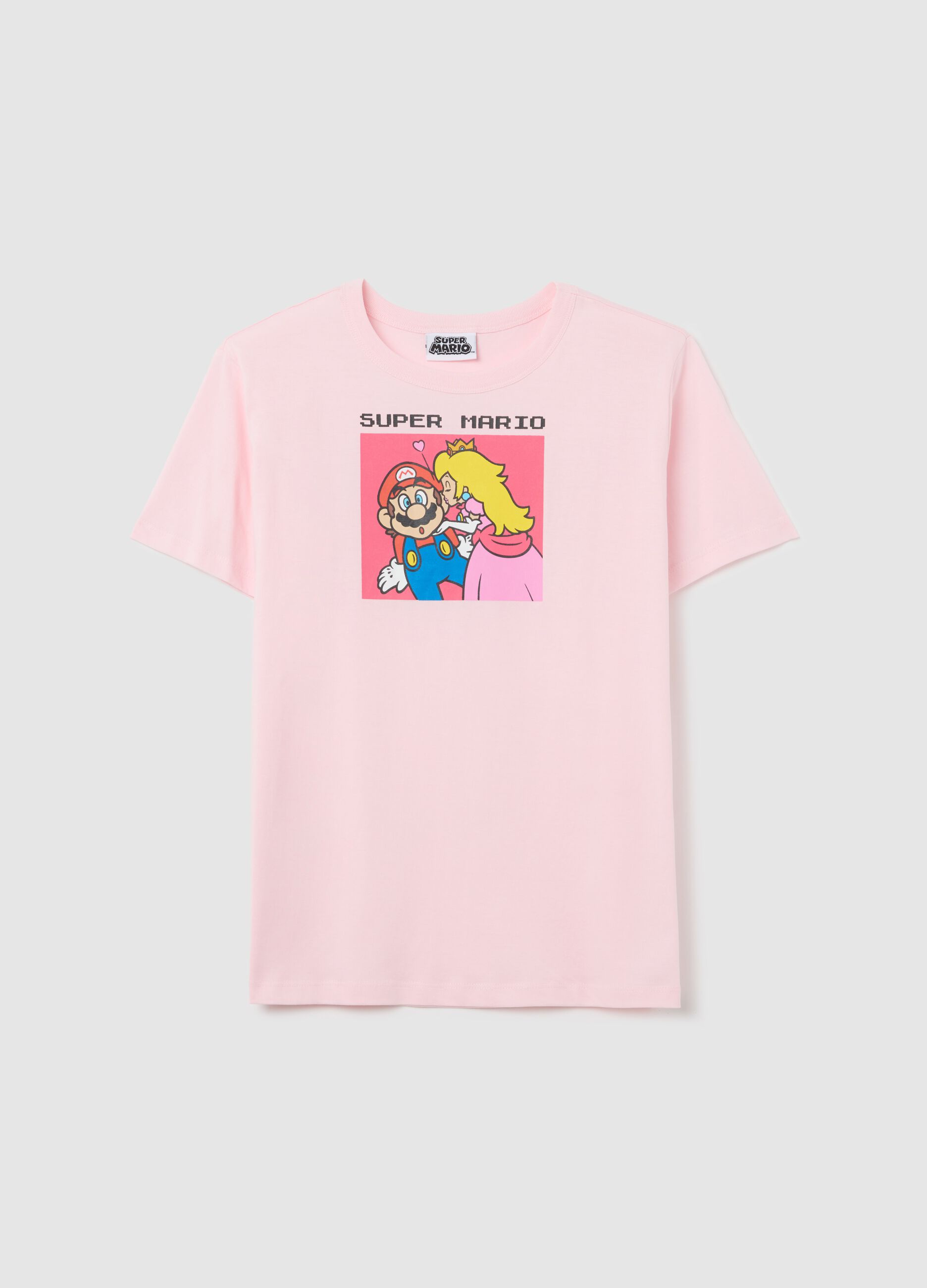 Pink T-shirt in cotton with Super Mario™ Princess Peach print