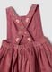 Pink pure cotton dress with ribbed square neckline, regular fit_3