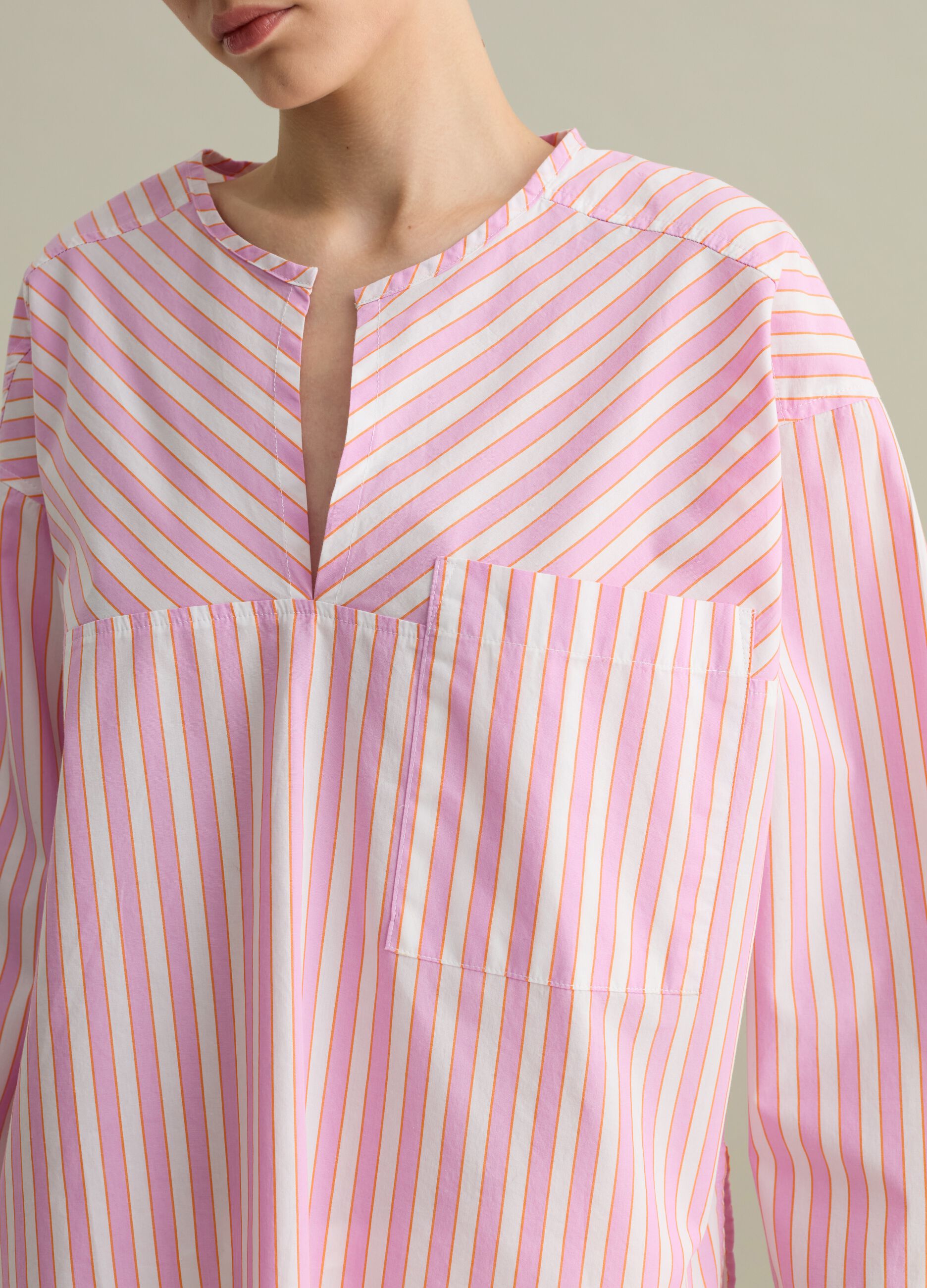 Blusa in popeline a righe