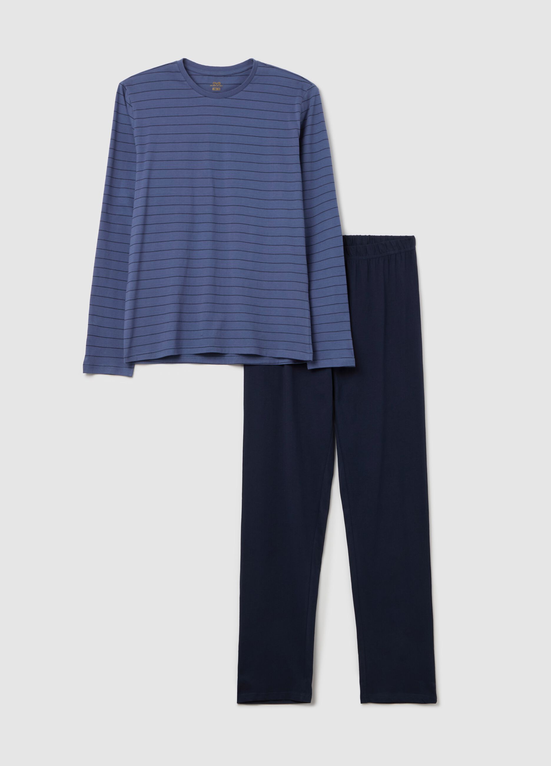 Cotton pyjamas with striped pattern