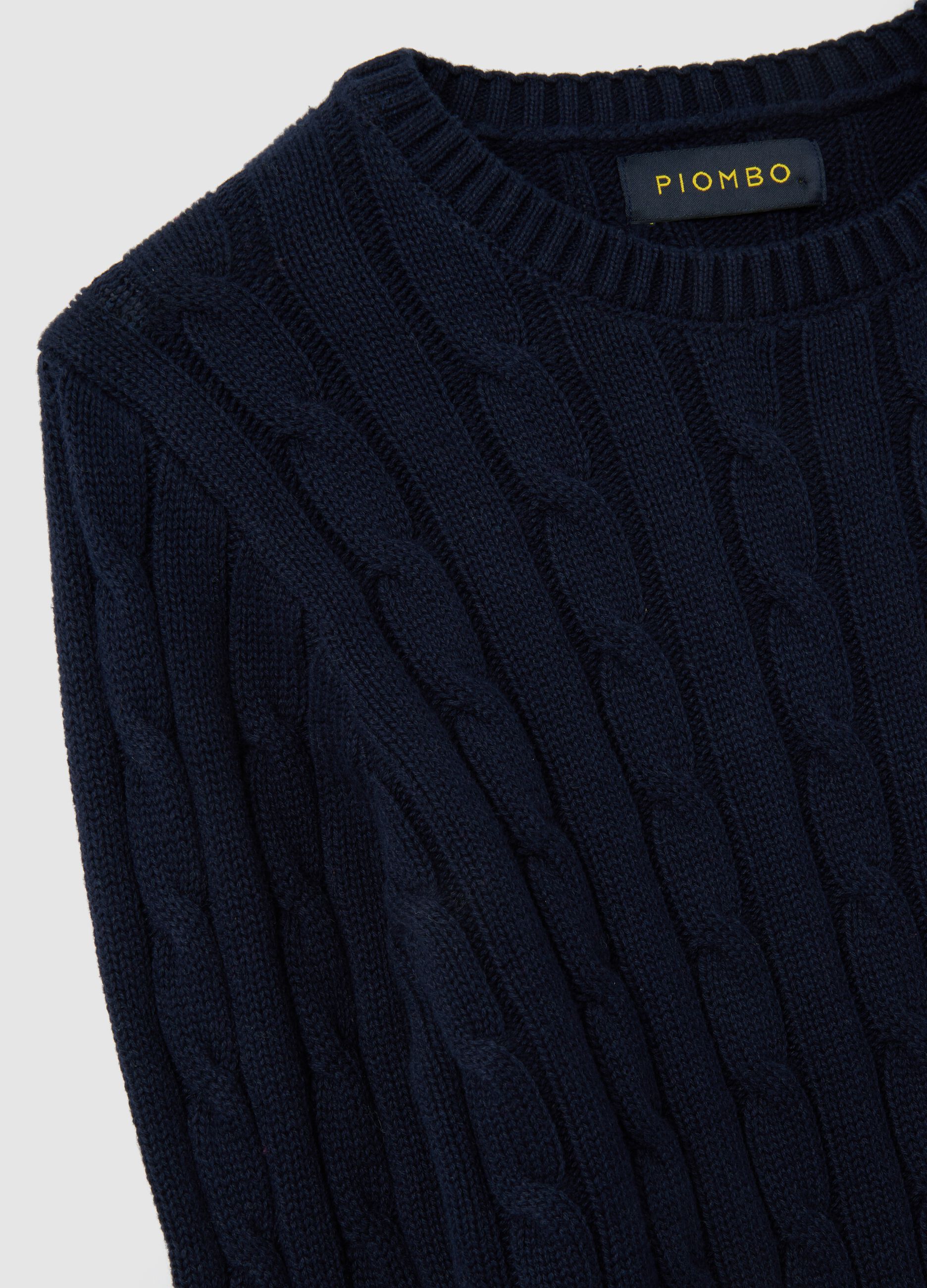 Blue pure cotton regular fit sweater