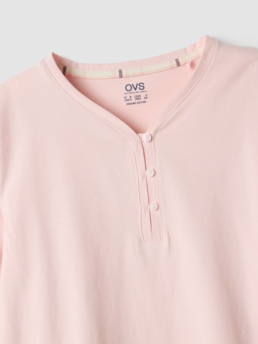 Pink pure organic cotton crew-neck pyjamas_5