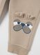 Baby trousers in pure beige cotton with dog print_3