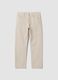 Beige pure cotton twill straight-fit jeans_3